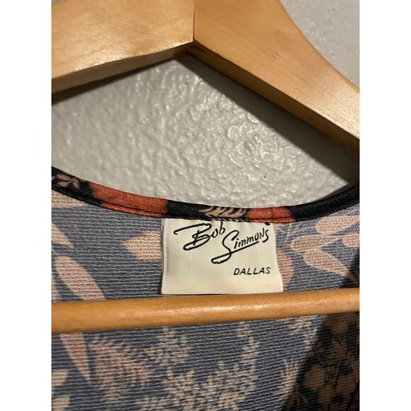 Vintage Bob Simmons Womens Muumuu Dress One Size Floral Tiered Peasant Boho 70s - Picture 2 of 6